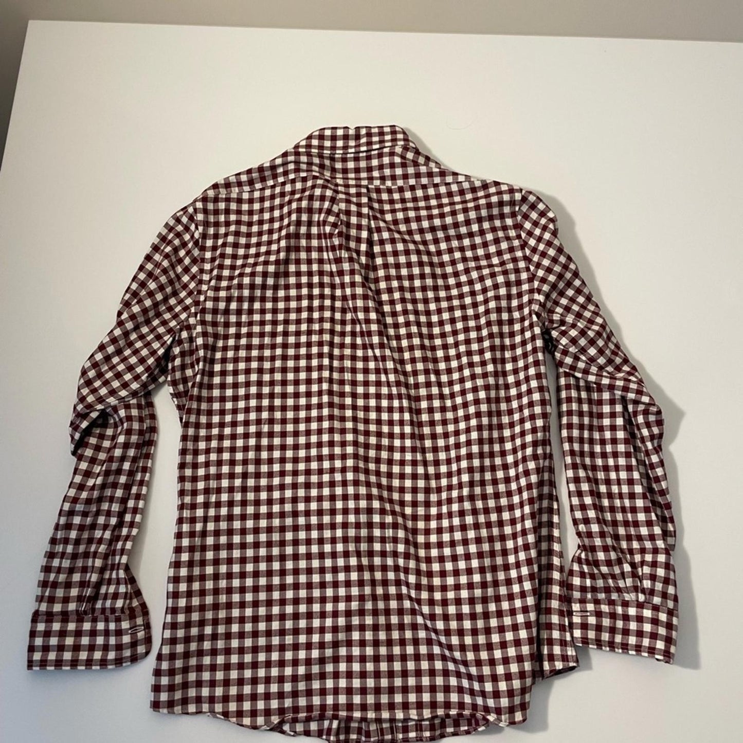 Brooks Brothers Red and White Casual Gingham Shirt- Men M