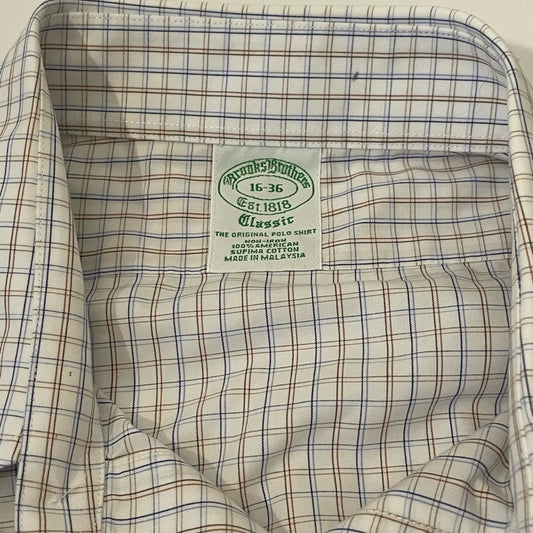 Brooks Brothers White and Blue Dress Shirt