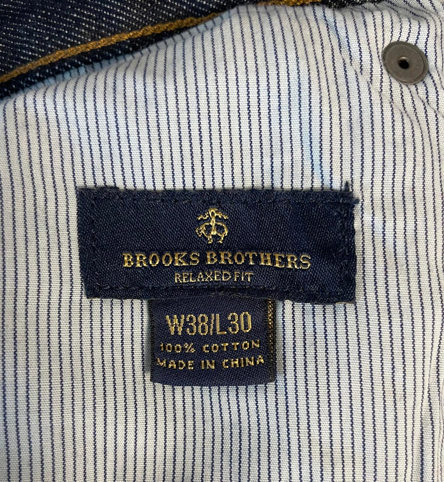 Brooks Brothers Dark Wash Relaxed Fit Jean- Men 38x30