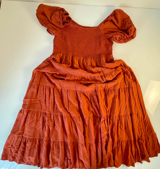 ZESICA Square Neck Tiered Midi Dress - Women XL