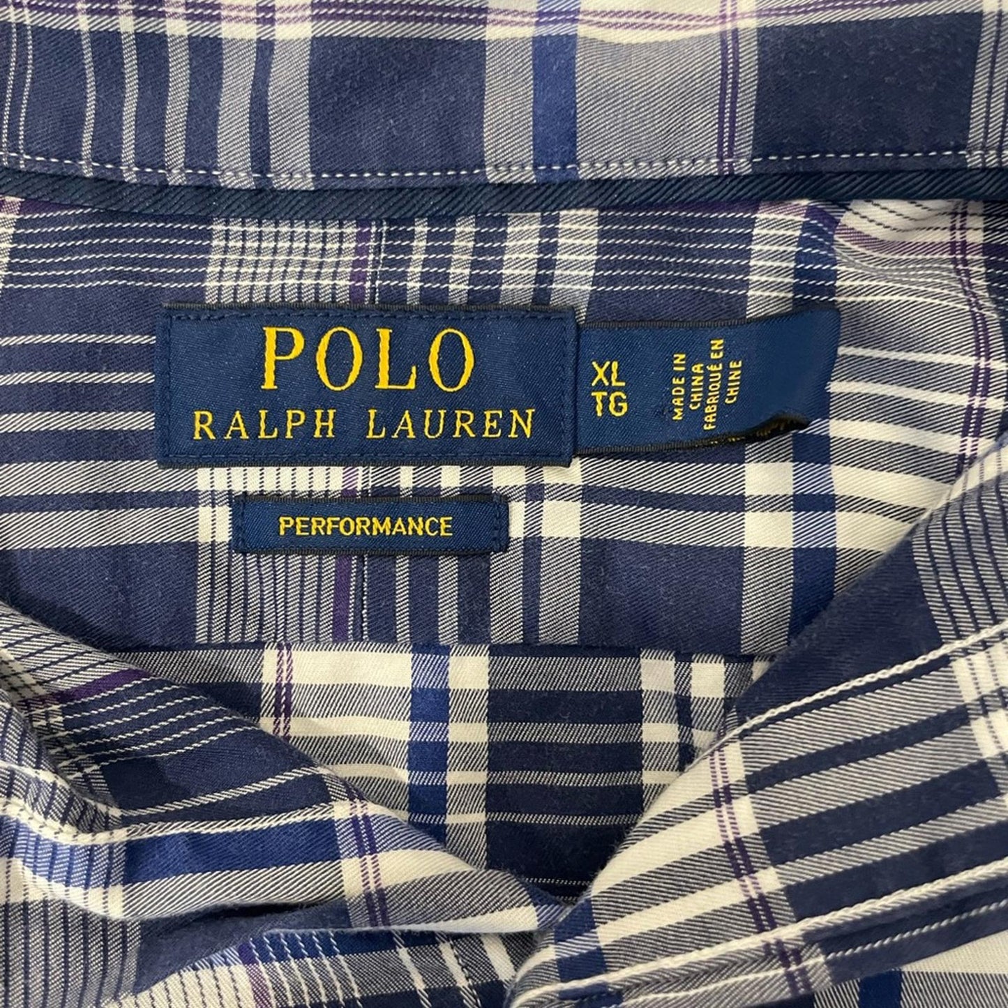 Ralph Lauren Blue and White Casual Button Down Shirt- Men XL