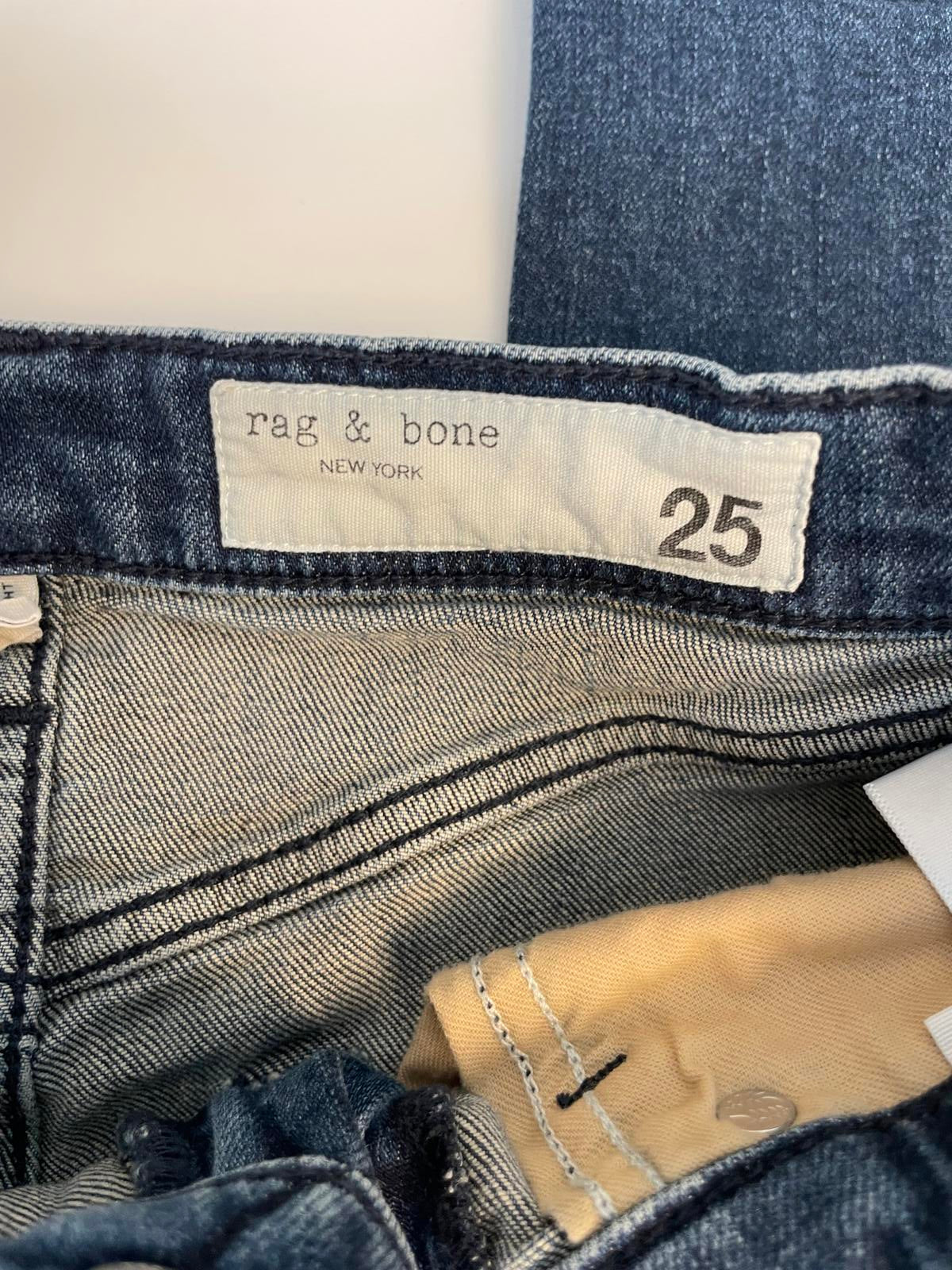 Rag & Bone Wren High Rise Slim Straight Blue Jean- Women 25w
