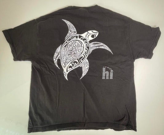 Hawaii Honu Black Tee- Men XXL