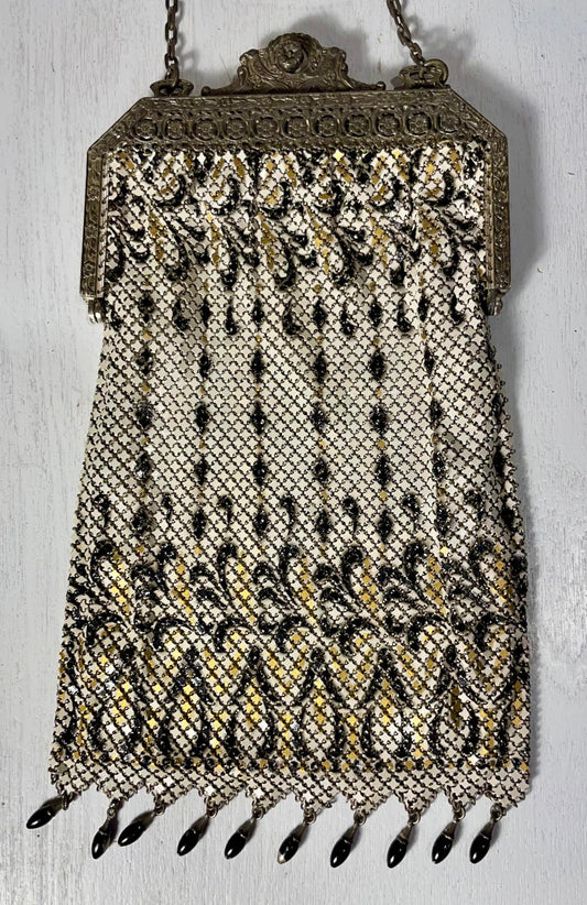 Antique Mandalian Enamel Mesh Bag