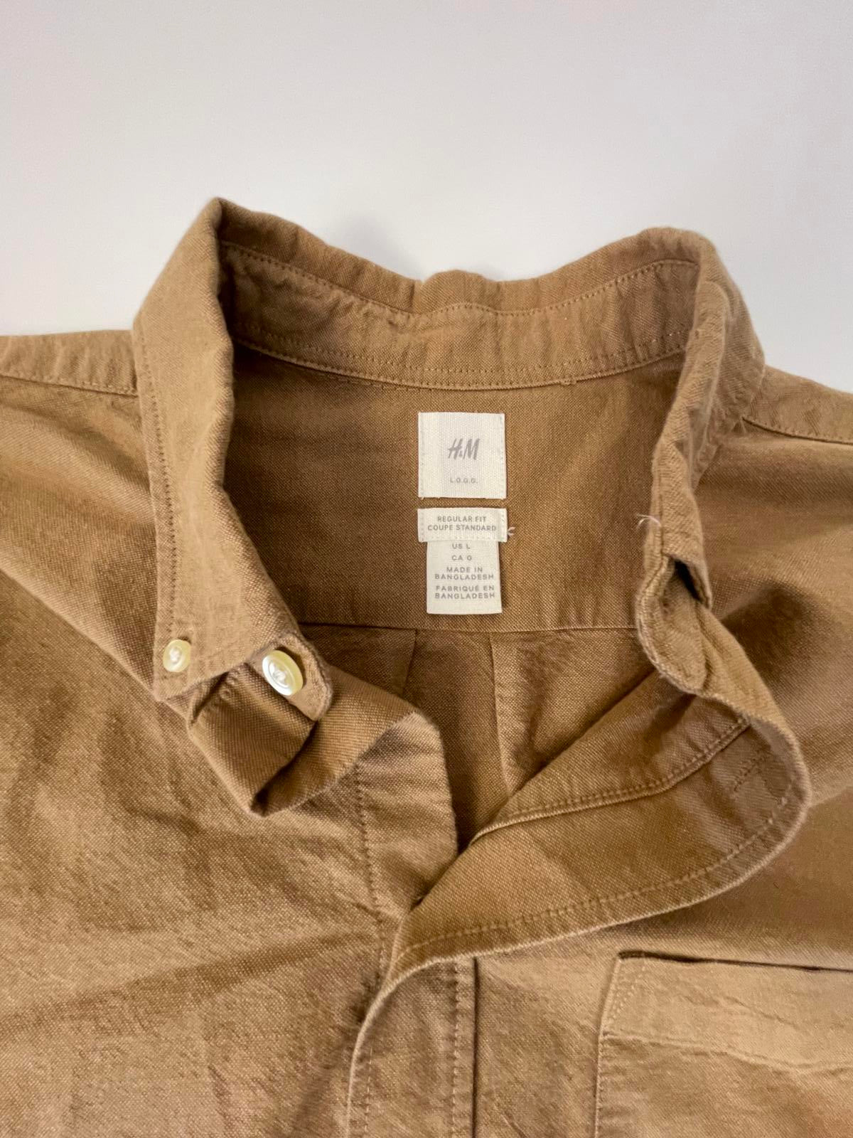H&M Dark Khaki Work Shirt - Men’s L