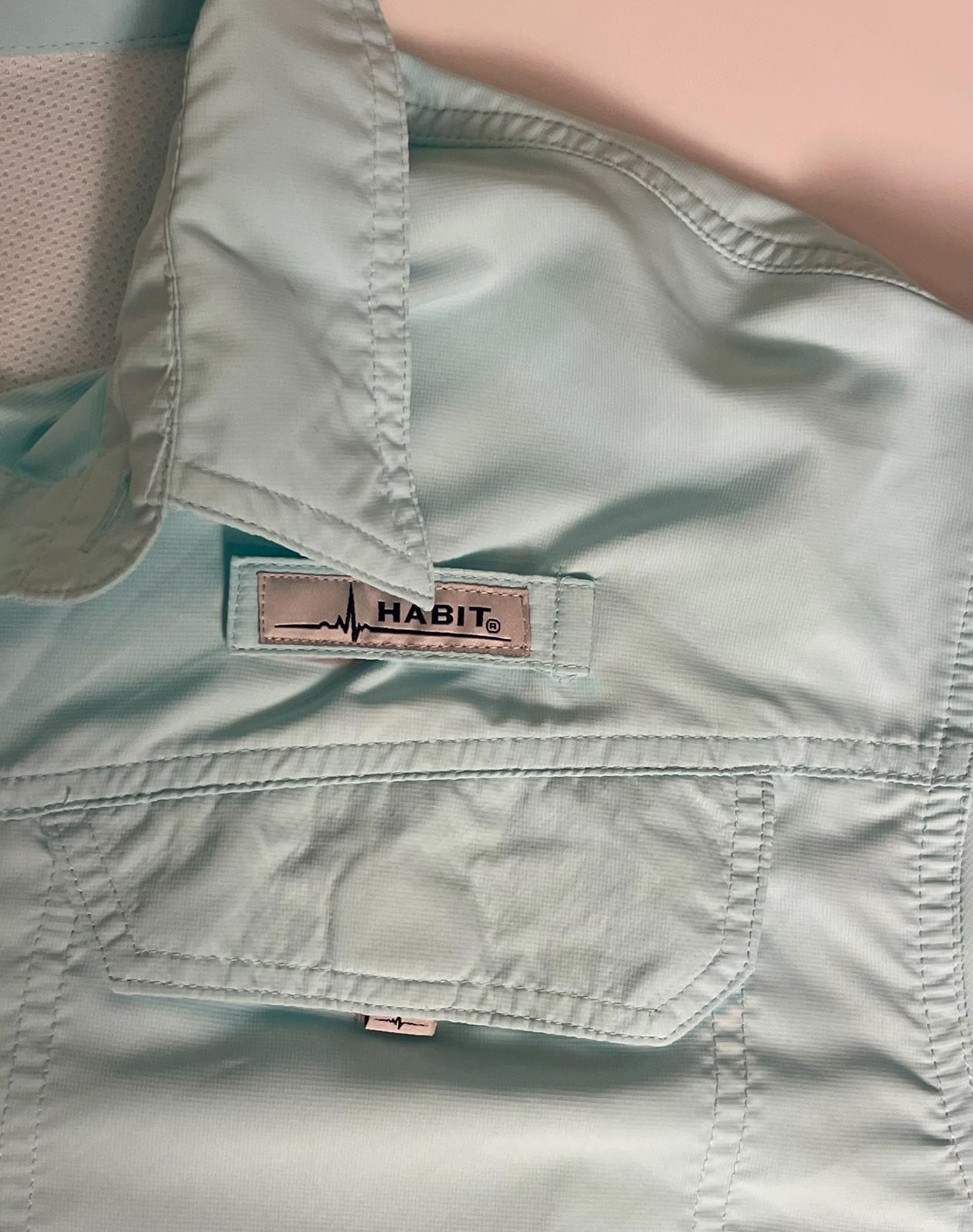 Habit Teal Vented Short Sleeve Fishing Shirt- Men XL