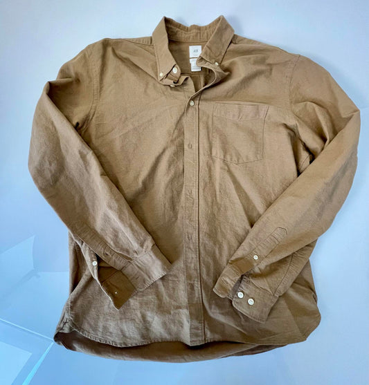 H&M Dark Khaki Work Shirt - Men’s L