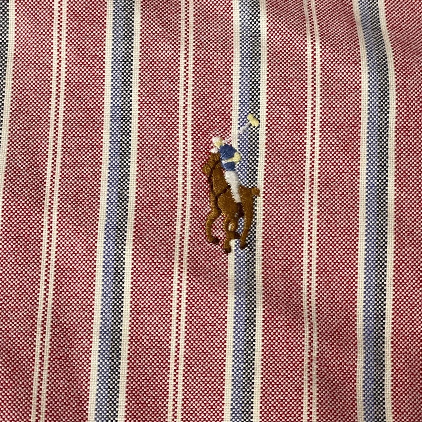 Ralph Lauren Red and White Casual Button Down Shirt- Men XL