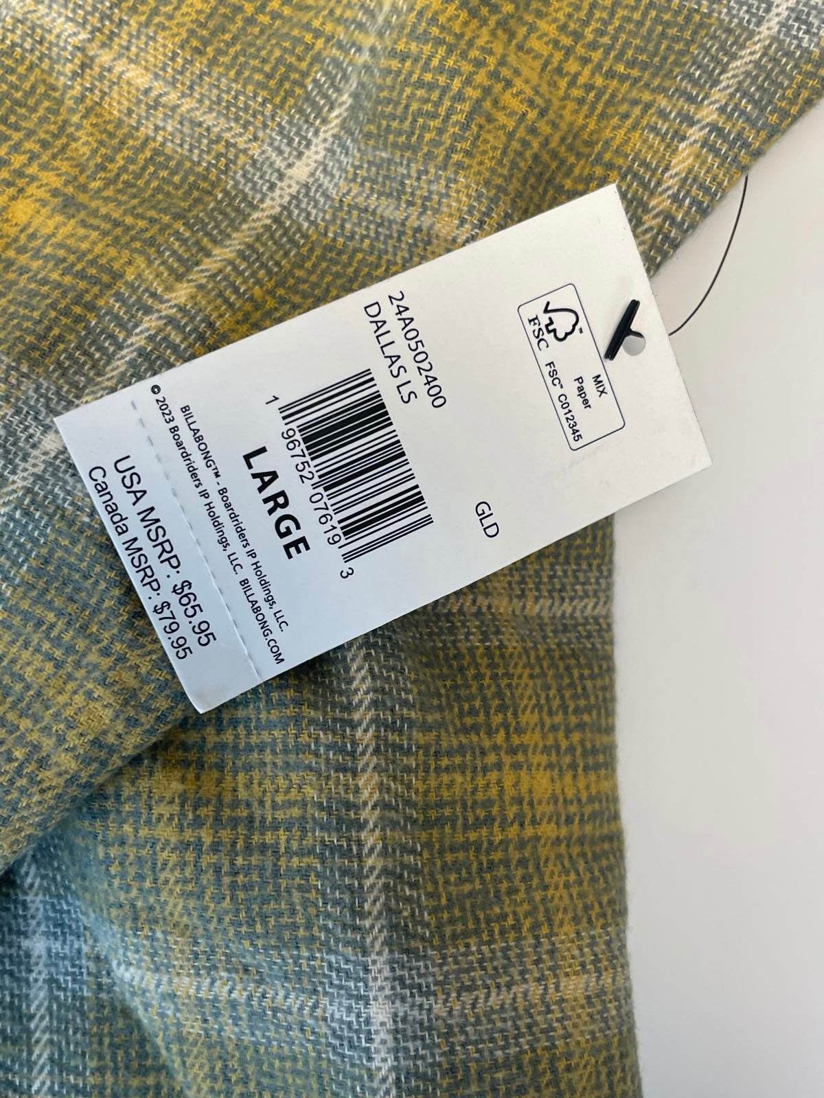 Billabong Coastline Flannel- Men L