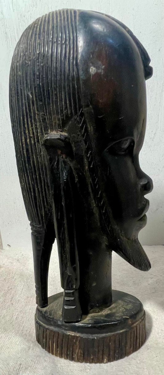 Vintage Hand Carved African Wooden Bust