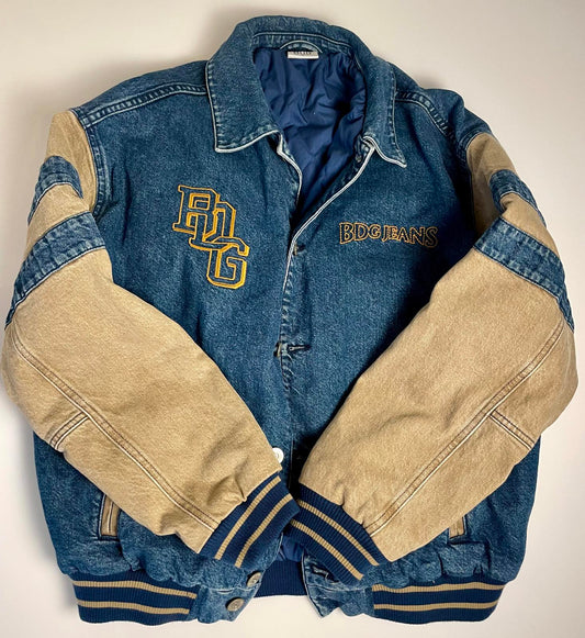 BDG Denim Letterman Jacket- Men S