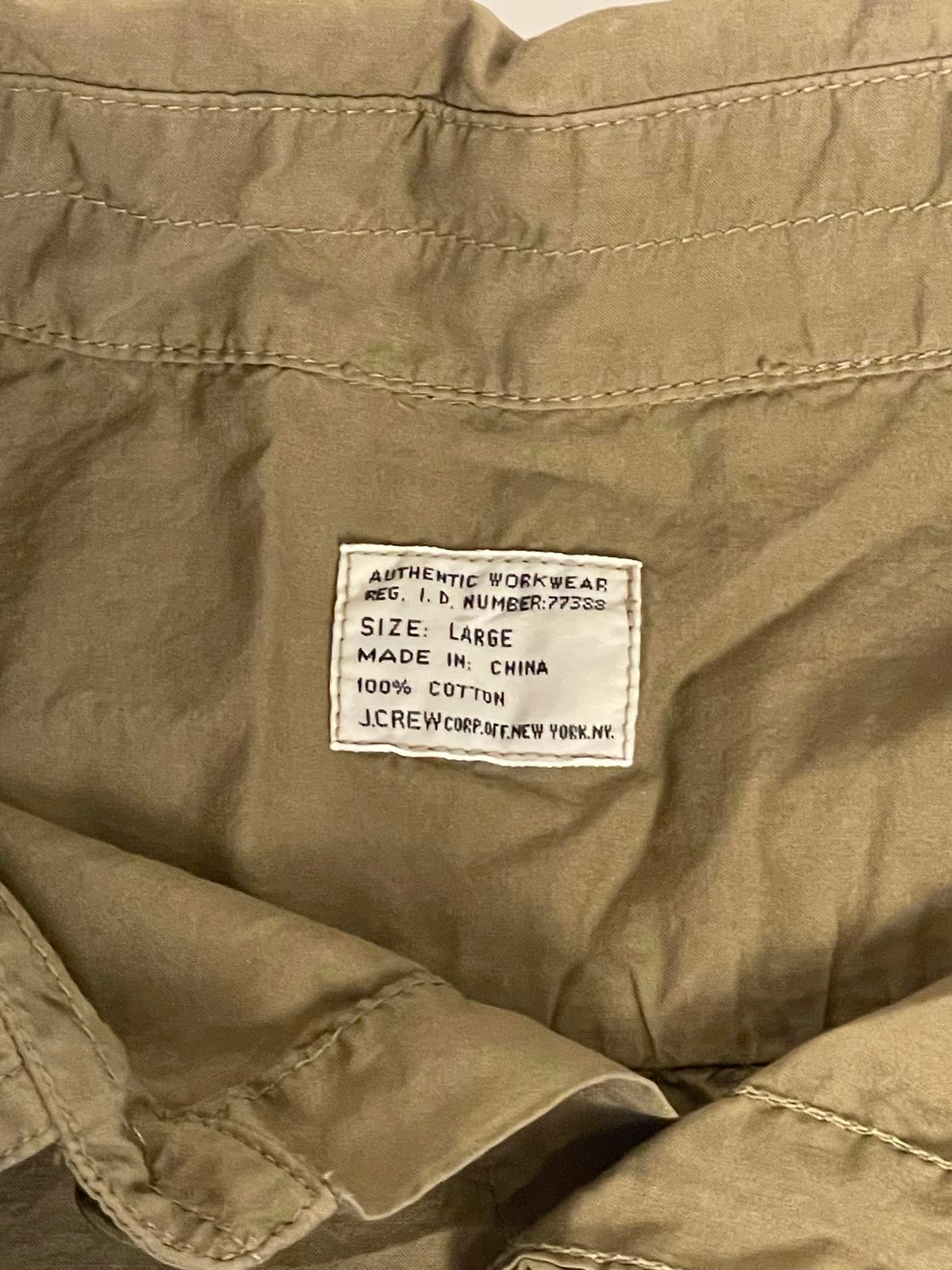 J. Crew 100% Cotton Green Workwear Shirt- Men L