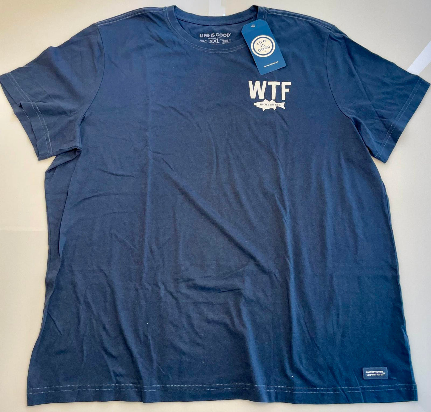 Life is Good WTF (Where's the Fish?) Tee - Men XXL