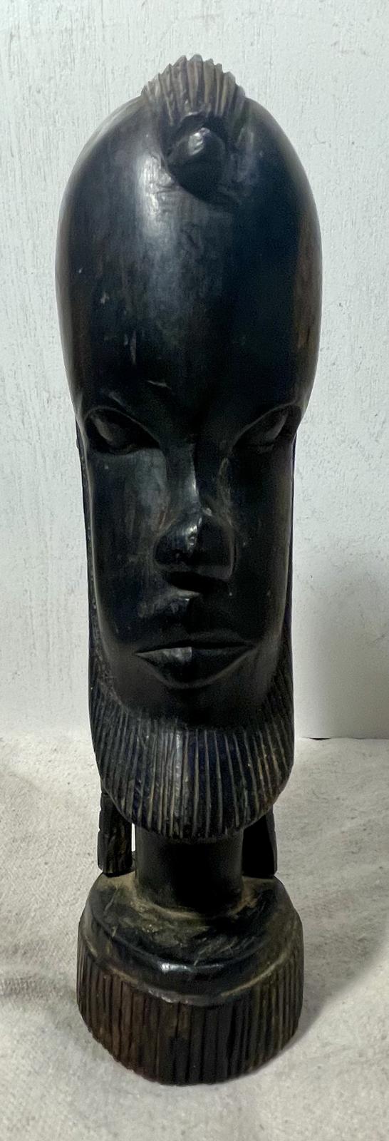 Vintage Hand Carved African Wooden Bust