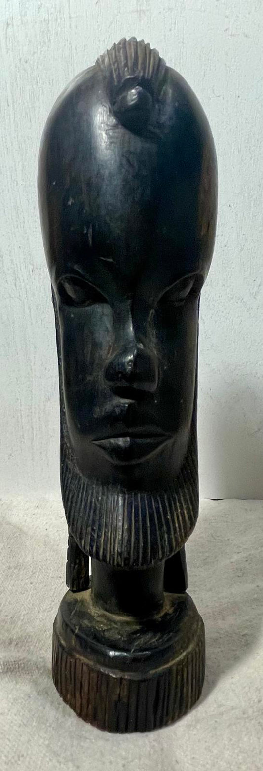 Vintage Hand Carved African Wooden Bust