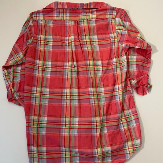 Ralph Lauren Pink and Green Casual Button Down Shirt