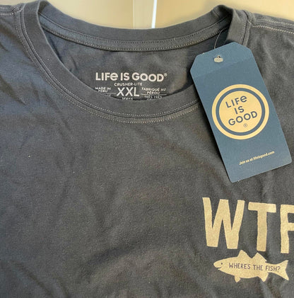 Life is Good WTF (Where's the Fish?) Tee - Men XXL