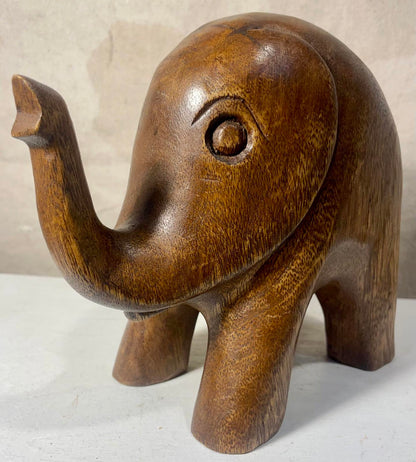 Vintage Hand Carved Wooden Elephant
