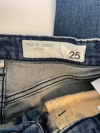 Rag & Bone Wren High Rise Slim Straight Blue Jean- Women 25w