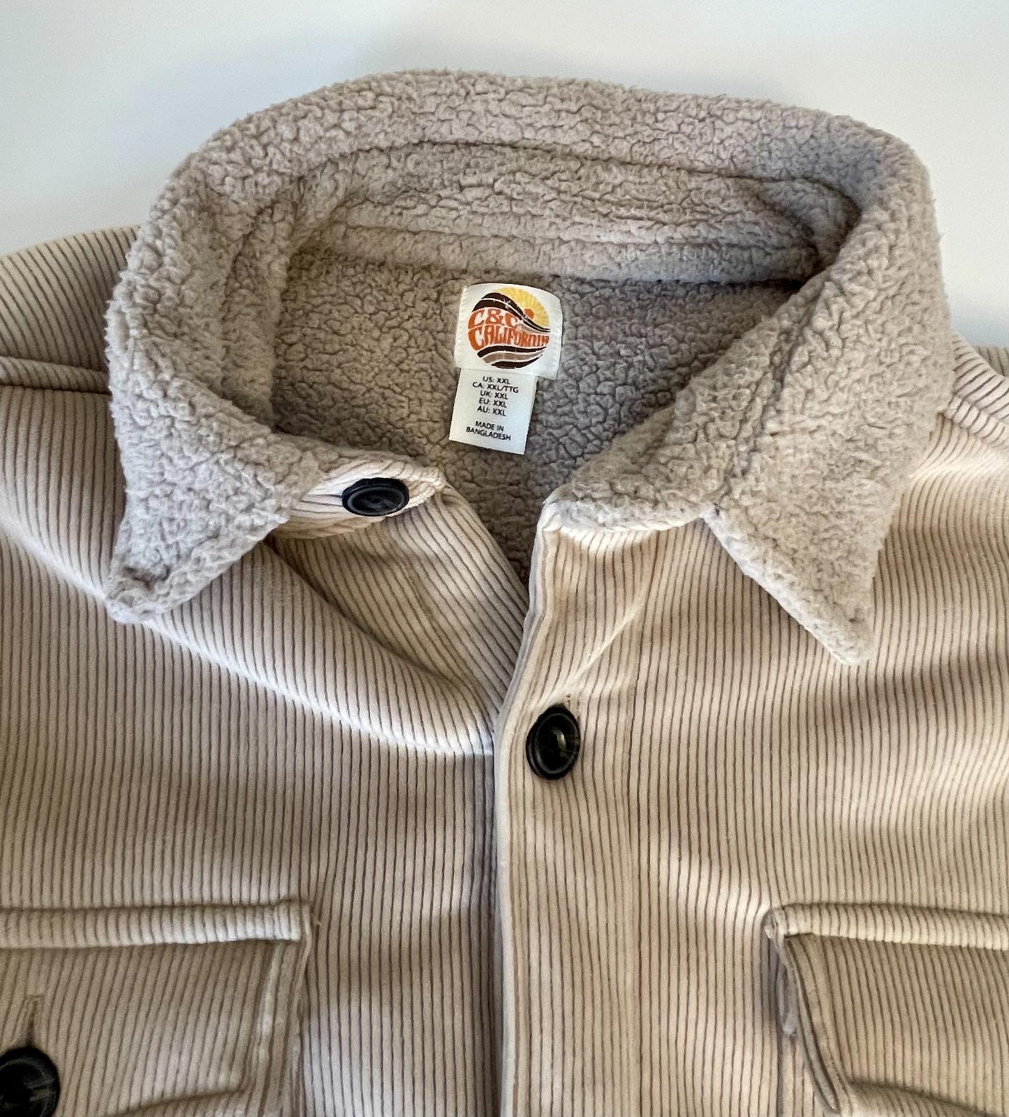 C&C California Sherpa Lined Corduroy Jacket- Men XXL