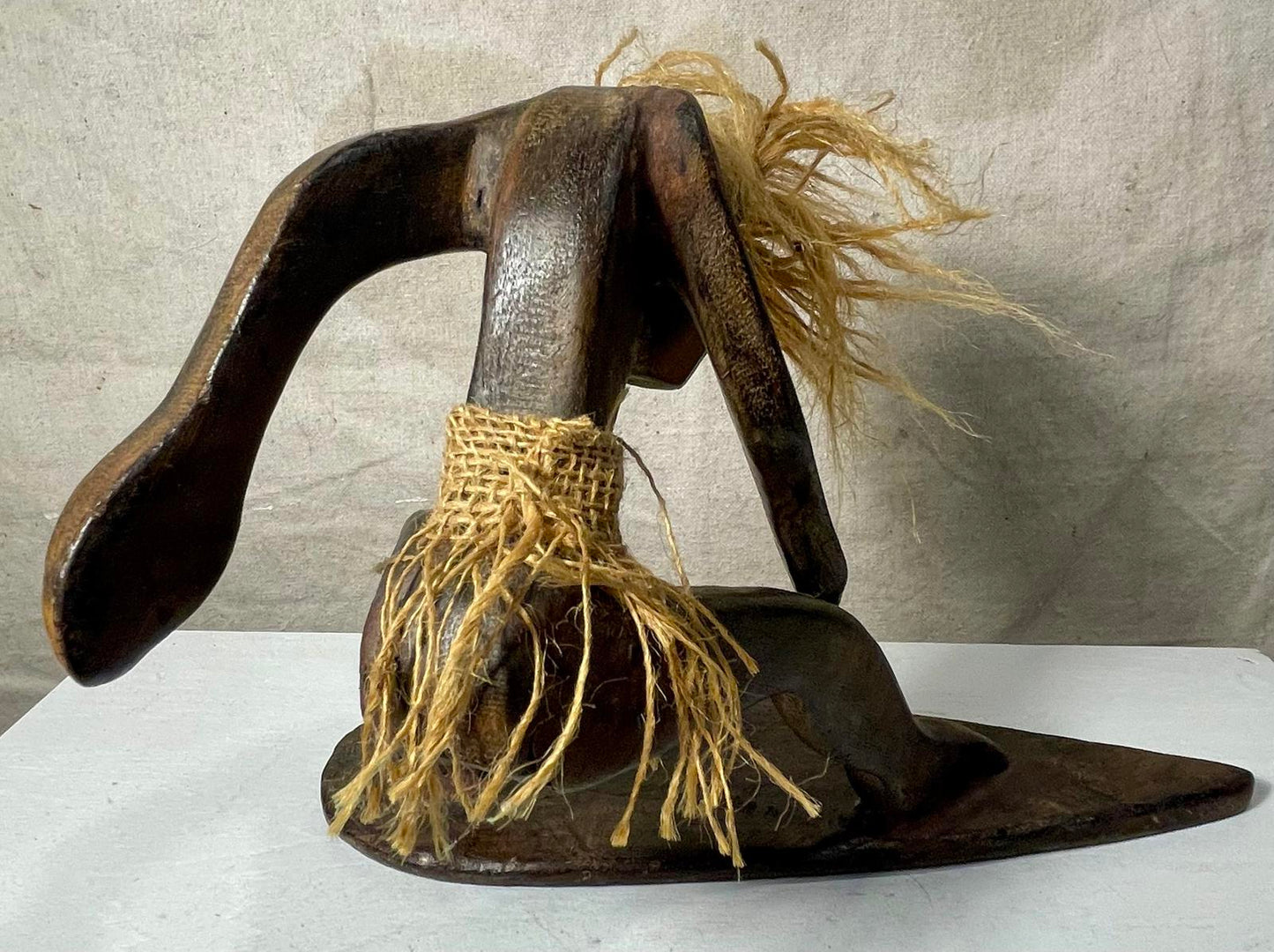 Primitive Hand Carved Tiki Surfer