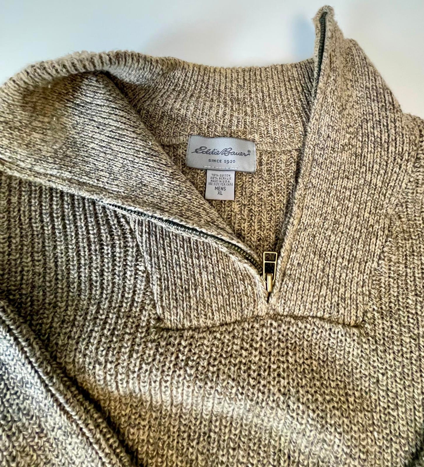Eddie Bauer Quarter-zip Sweater- Men XL