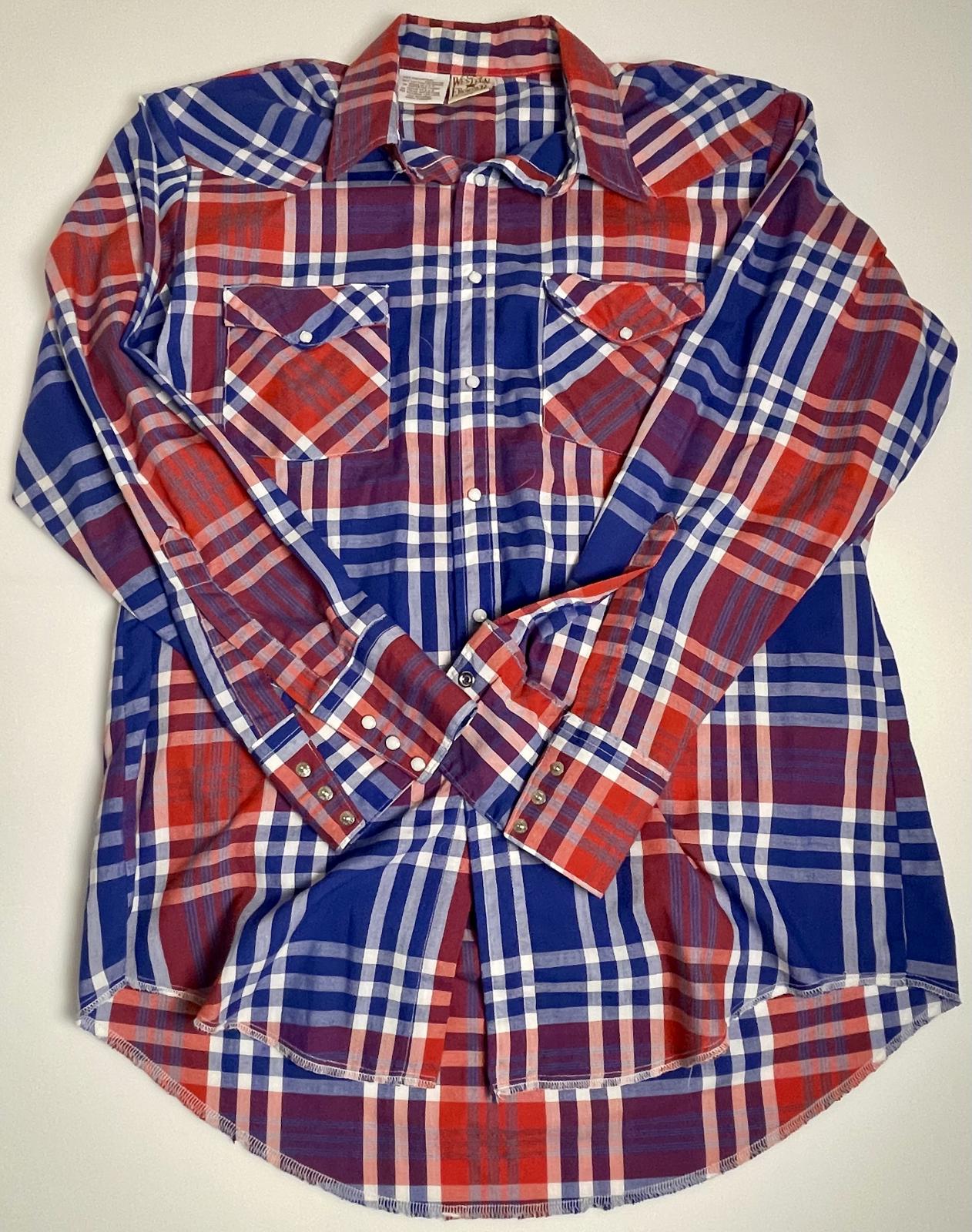 Vintage 80’s Western Frontier Pearl Snap Shirt- Men L