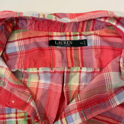 Ralph Lauren Pink and Green Casual Button Down Shirt