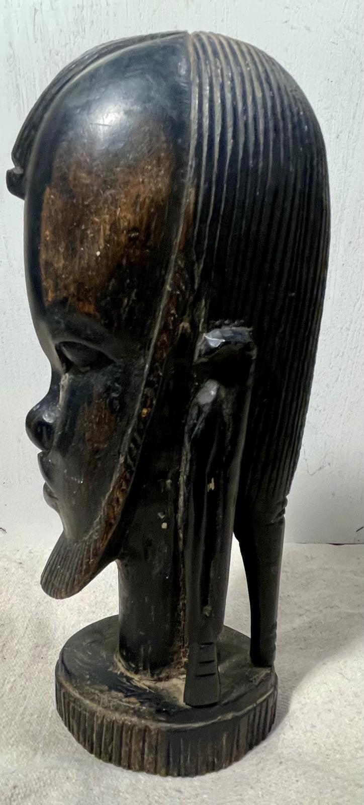 Vintage Hand Carved African Wooden Bust