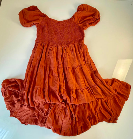 ZESICA Square Neck Tiered Midi Dress - Women XL