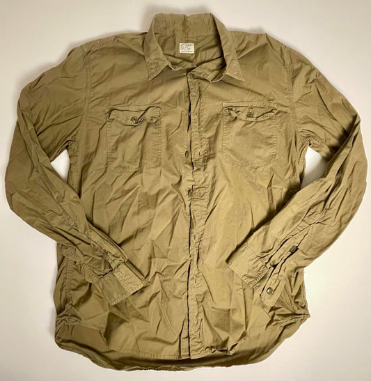 J. Crew 100% Cotton Green Workwear Shirt- Men L