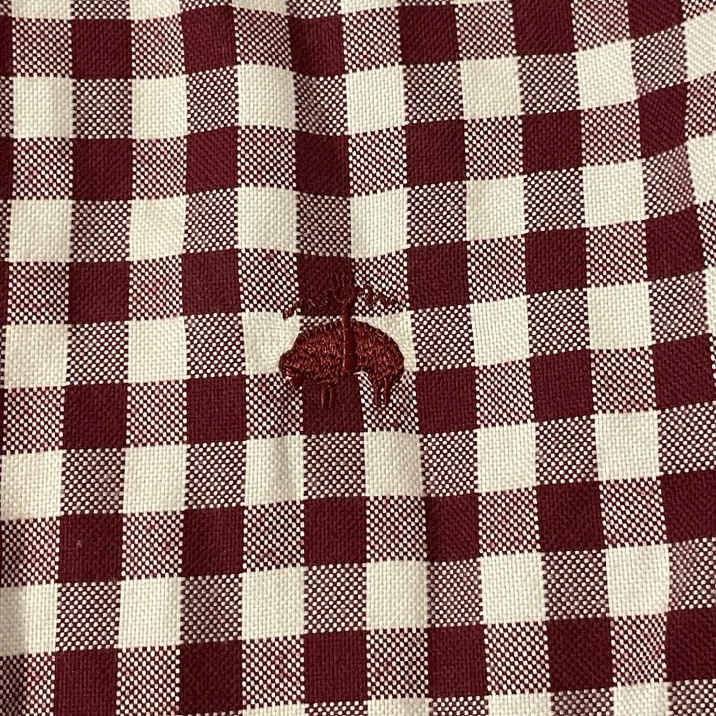 Brooks Brothers Red and White Casual Gingham Shirt- Men M