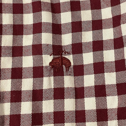 Brooks Brothers Red and White Casual Gingham Shirt- Men M