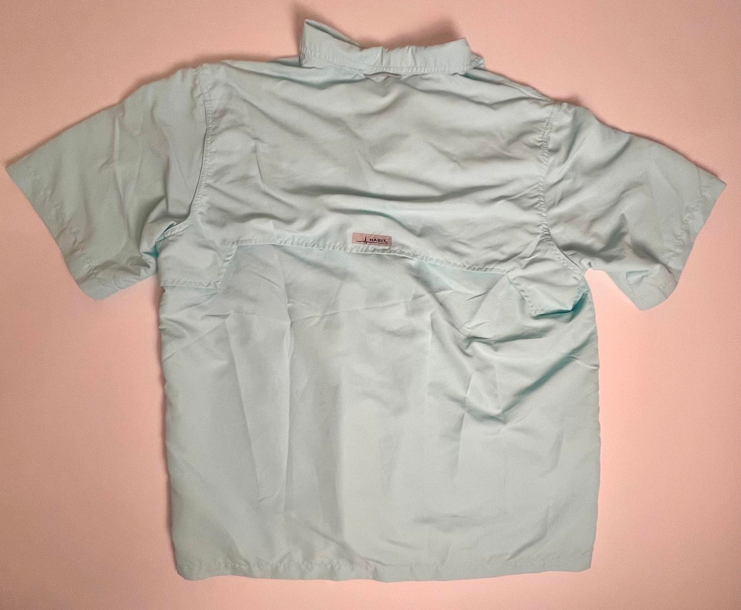 Habit Teal Vented Short Sleeve Fishing Shirt- Men XL