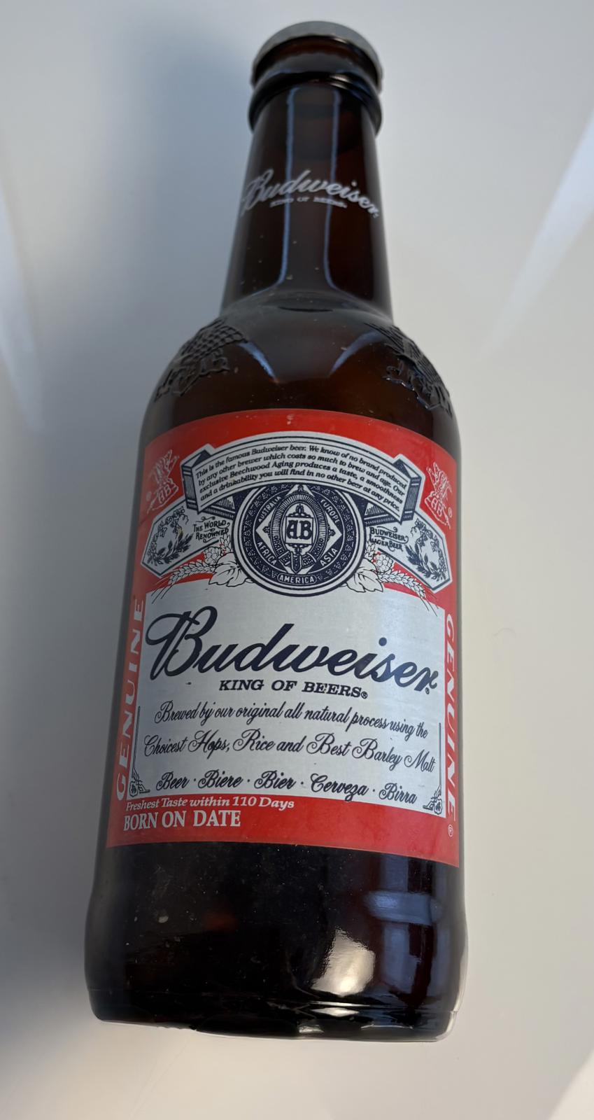 Vintage Large Scale Budweiser Bottle- 15” x 5”