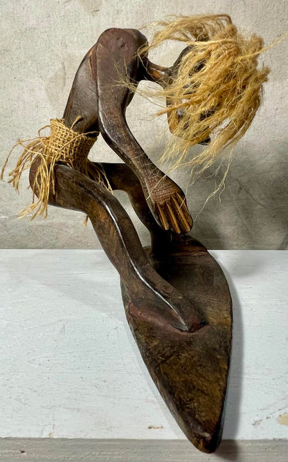 Primitive Hand Carved Tiki Surfer