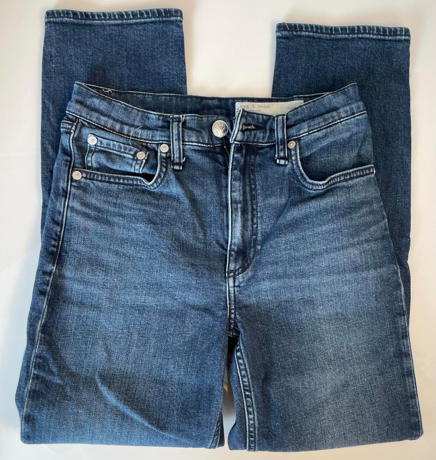 Rag & Bone Wren High Rise Slim Straight Blue Jean- Women 25w