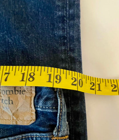 Abercrombie & Fitch Dark Wash Distressed Straight Leg Jeans- Men 36x32