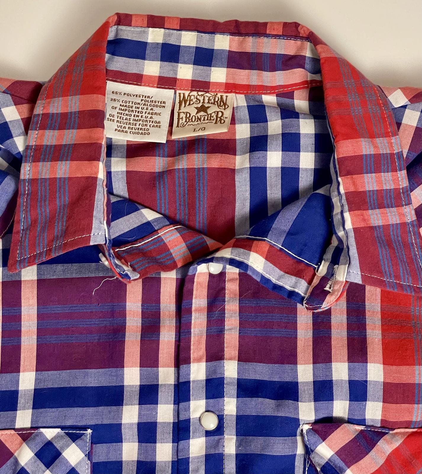 Vintage 80’s Western Frontier Pearl Snap Shirt- Men L