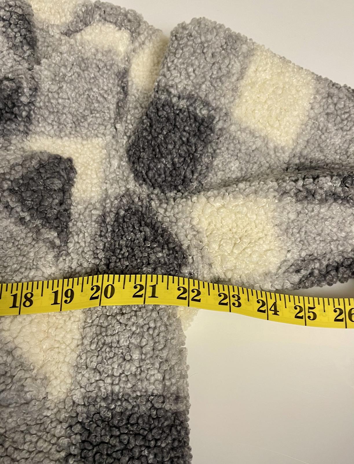 Hollister Teddy Plaid Faux Sherpa Lined Pea Coat- Women M