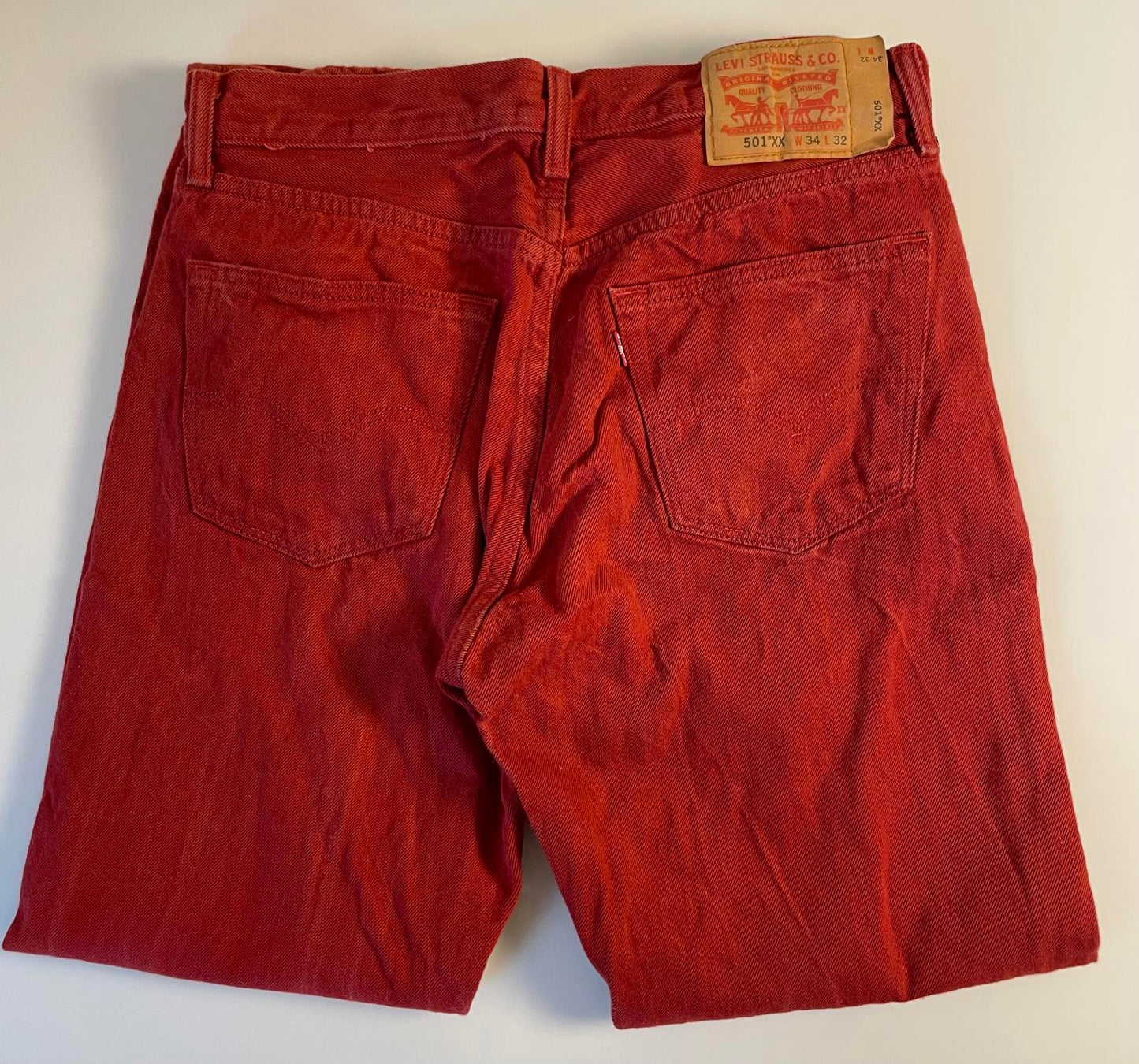 Levi 501 XX Red Denim Original Fit- Button Fly - Men 34x32