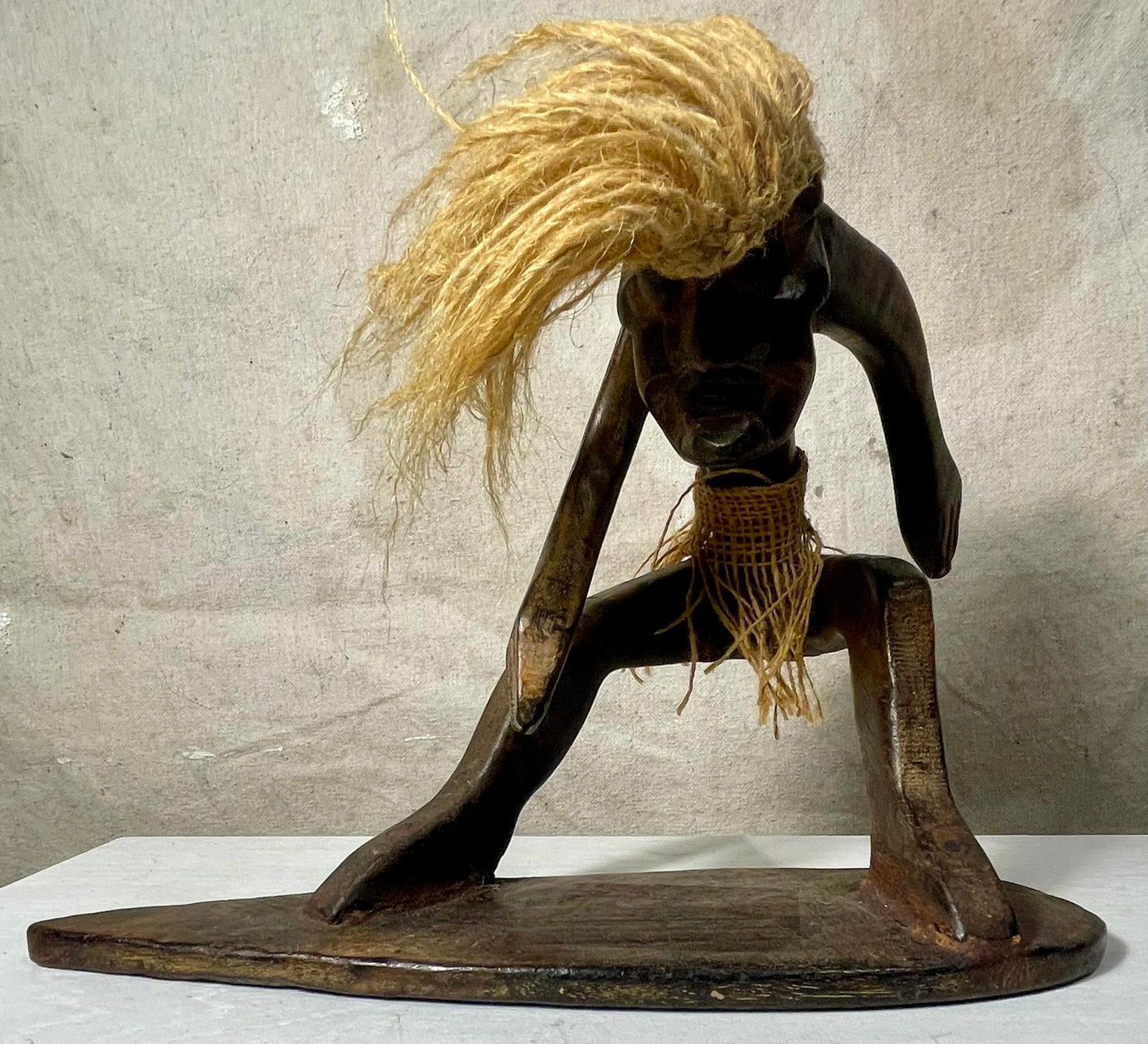 Primitive Hand Carved Tiki Surfer