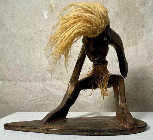 Primitive Hand Carved Tiki Surfer