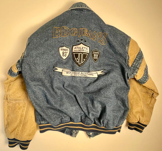 BDG Denim Letterman Jacket- Men S