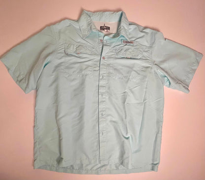 Habit Teal Vented Short Sleeve Fishing Shirt- Men XL