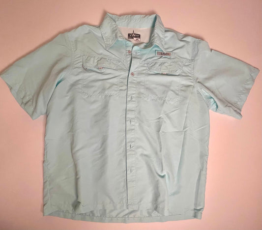 Habit Teal Vented Short Sleeve Fishing Shirt- Men XL