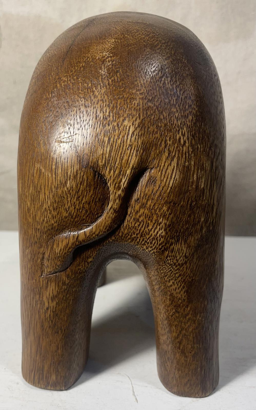 Vintage Hand Carved Wooden Elephant